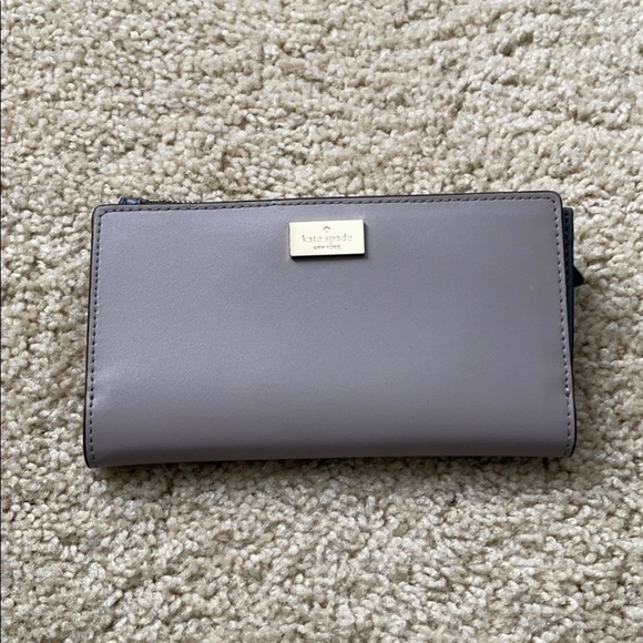 kate spade leather wallet gray/taupe - Picture 1 of 4